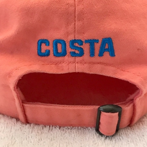 Costa "C" for Costa Rica Adjustable Light Orange Cotton Travel Baseball Cap - Picture 13 of 14